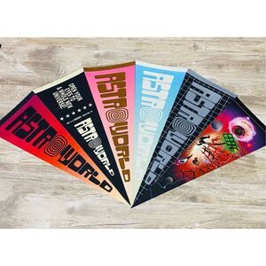 Astro World Travis Scott Pennant Flag Tour Merch Set of 6